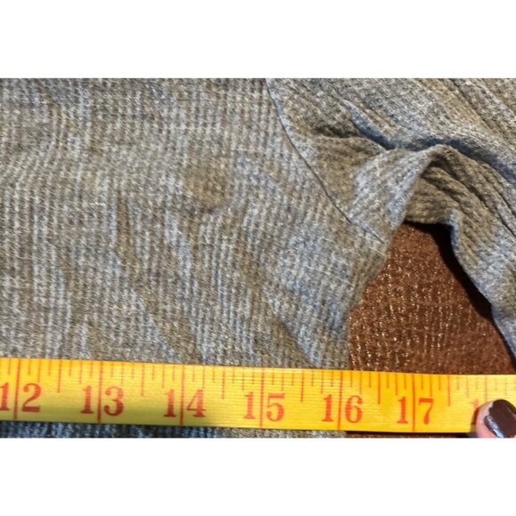 Aerie XS Gray Long-Sleeve Henley Shirt Waffle Knit Casual Cotton Blend - Picture 3 of 6
